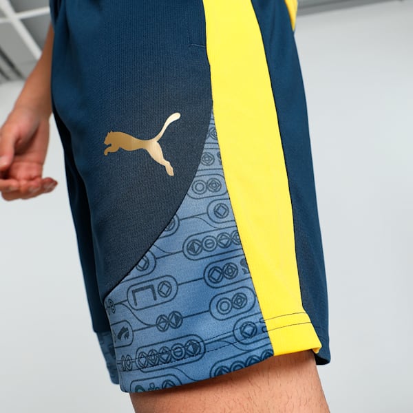 Neymar JR "BNA" Men's Football Training Shorts, Marine Blue-Pelé Yellow, extralarge-IND
